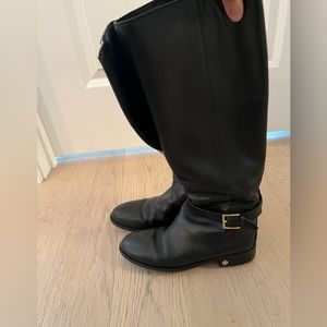 Tory Burch Black leather riding boots